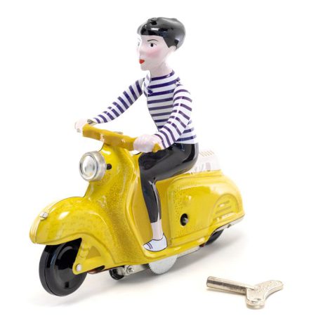 צעצוע פח - סקוטרית צהובה