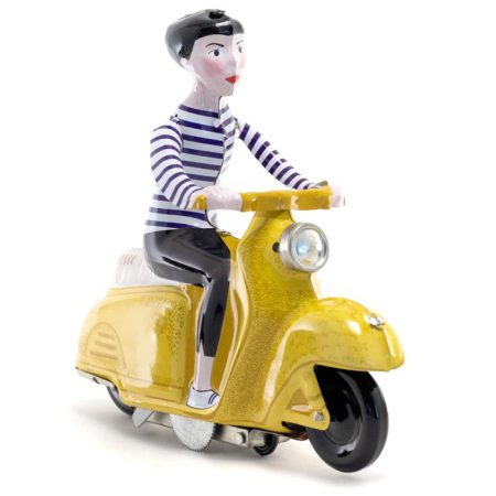 צעצוע פח - סקוטרית צהובה