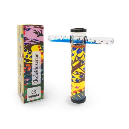 קליידוסקופ מקל שמן צהוב הדפס פרחים