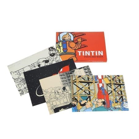 סט גלויות טין טין על הירח