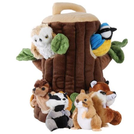 בובת כפפה עץ עם חיות שהם בובות אצבע