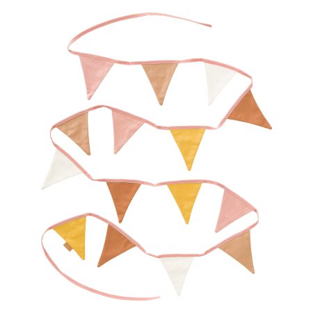 שרשרת דגלים מבד - ורוד