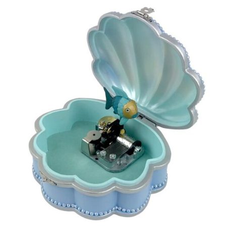 תיבת נגינה - דג זהב בצדף כחול