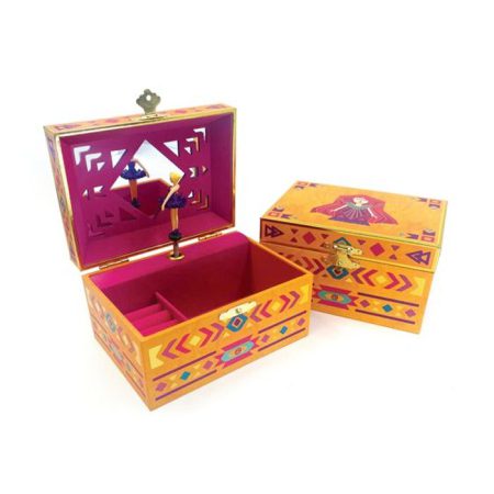 תיבת נגינה - בלרינה עיטורים צהובים