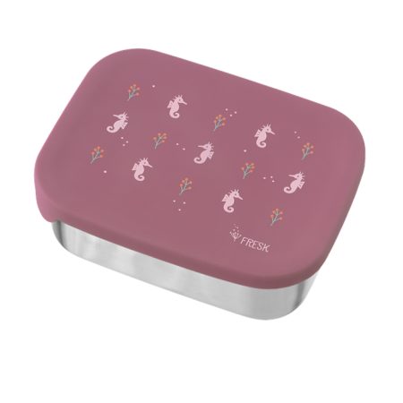 קופסת אוכל נירוסטה וסיליקון - סוסוני ים