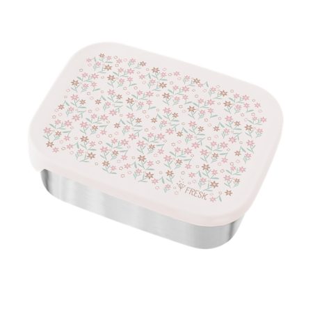 קופסת אוכל נירוסטה וסיליקון - פרחים קטנים